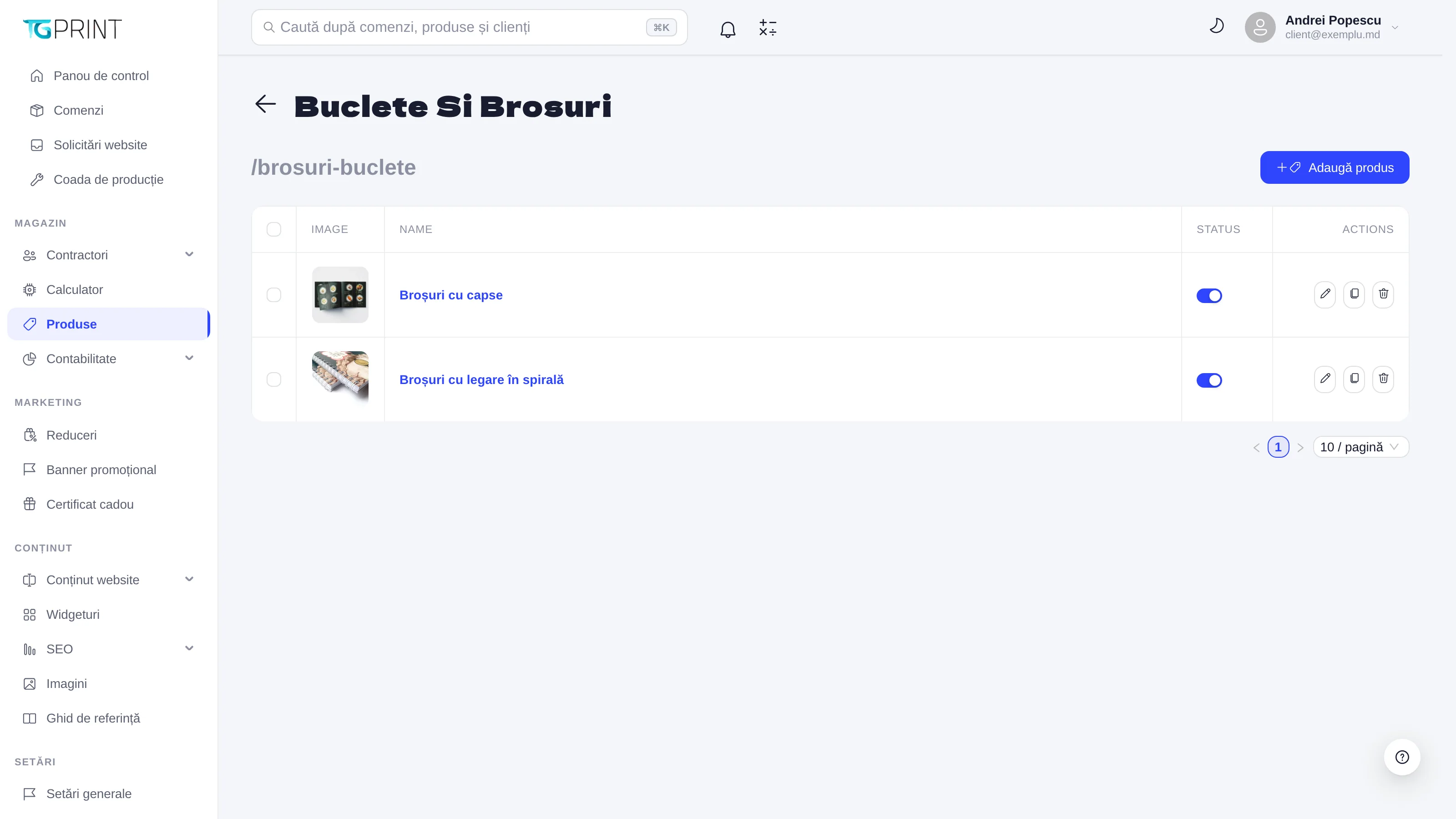 Produsele categoriei „Buclete si brosuri”